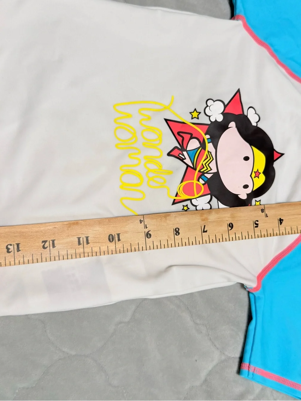 Wonder Woman‎ Kids Rash Guard - White & Bright Blue size 2-3